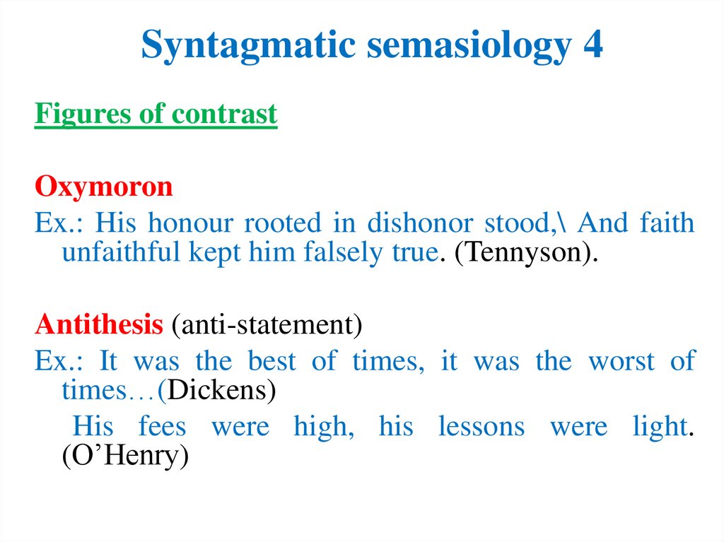 Syntagmatic semasiology 4