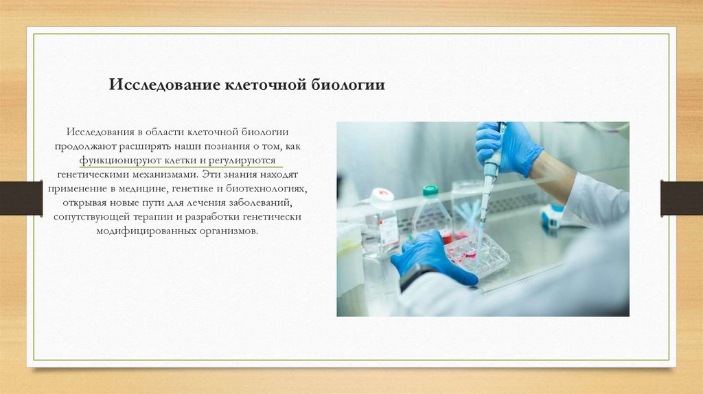 Исследование клеточной биологии