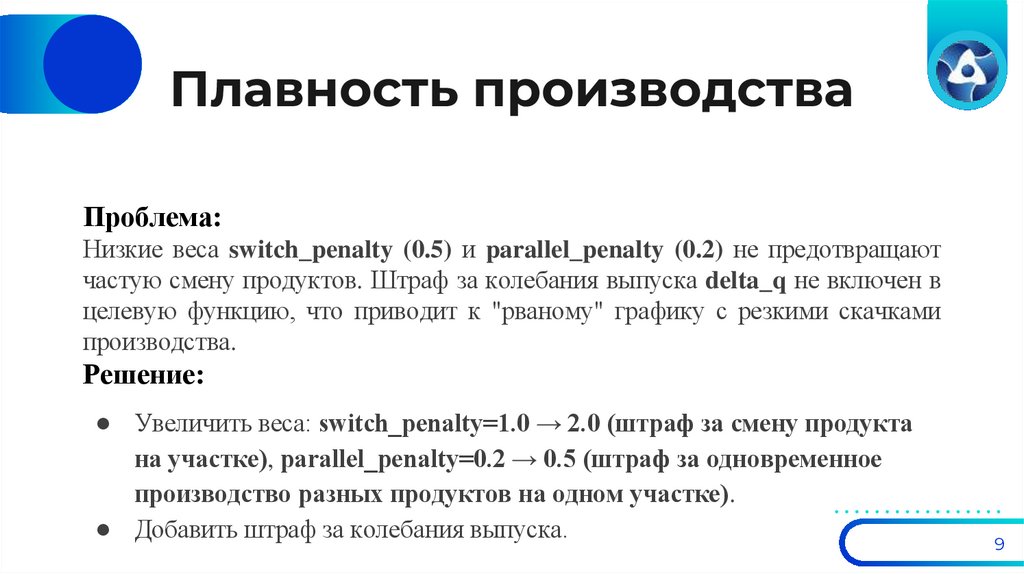 Плавность производства