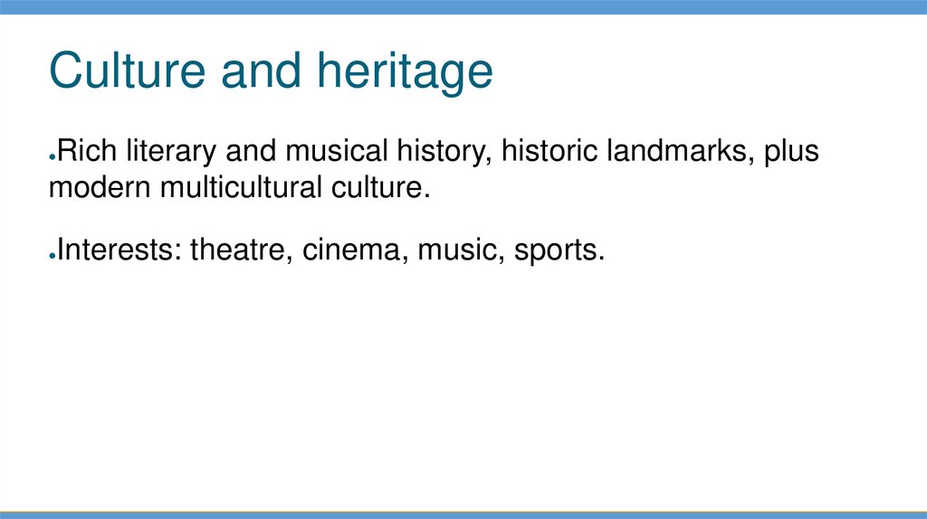 Culture and heritage
