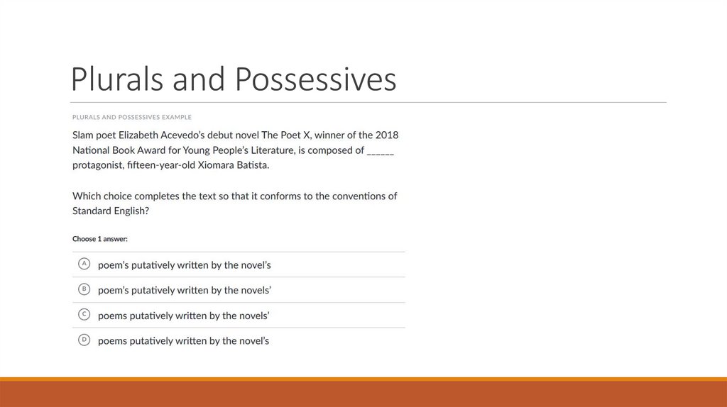 Plurals and Possessives