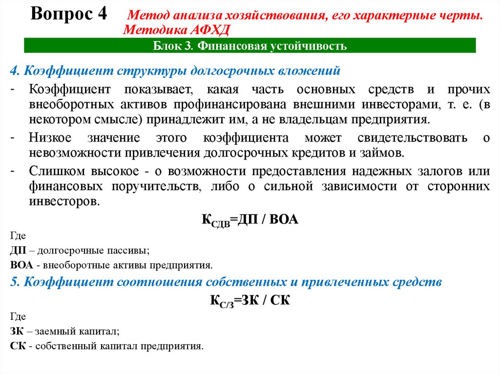 Блок 3. Финансовая устойчивость