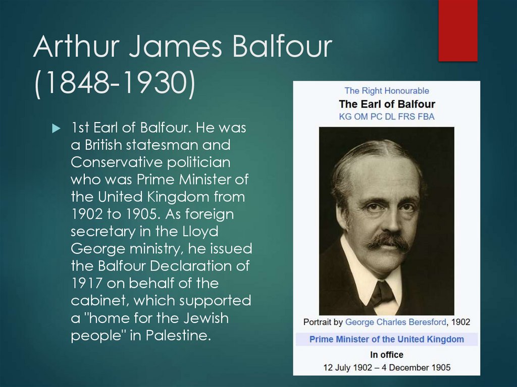 Arthur James Balfour (1848-1930)