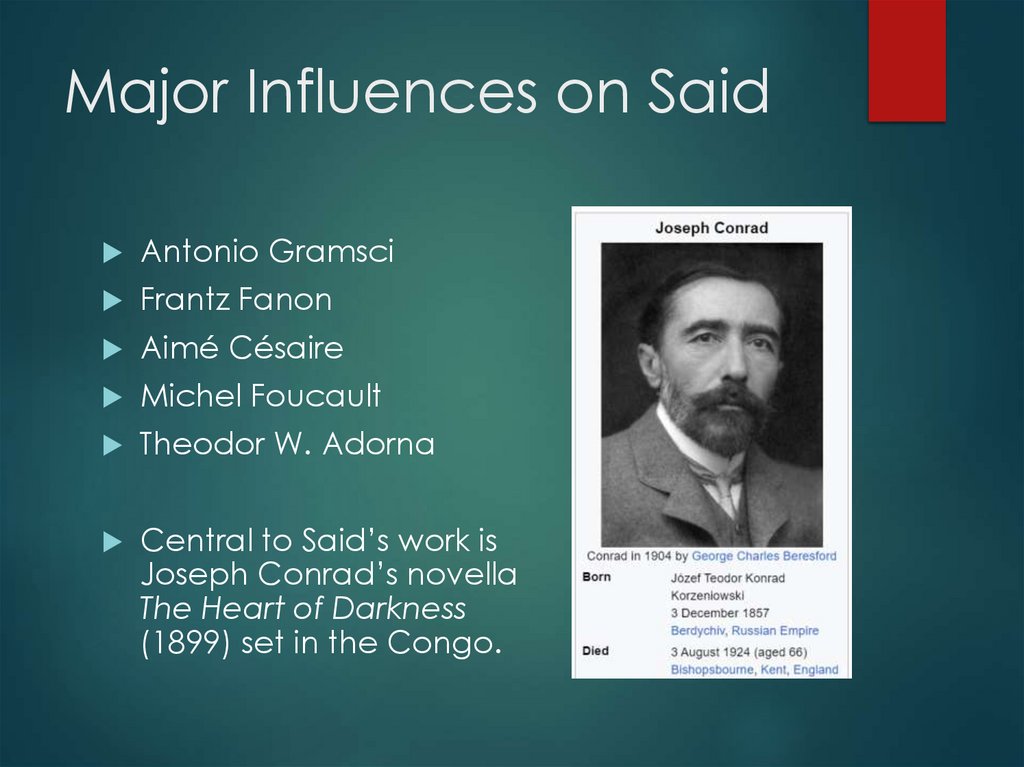 Major Influences on Said