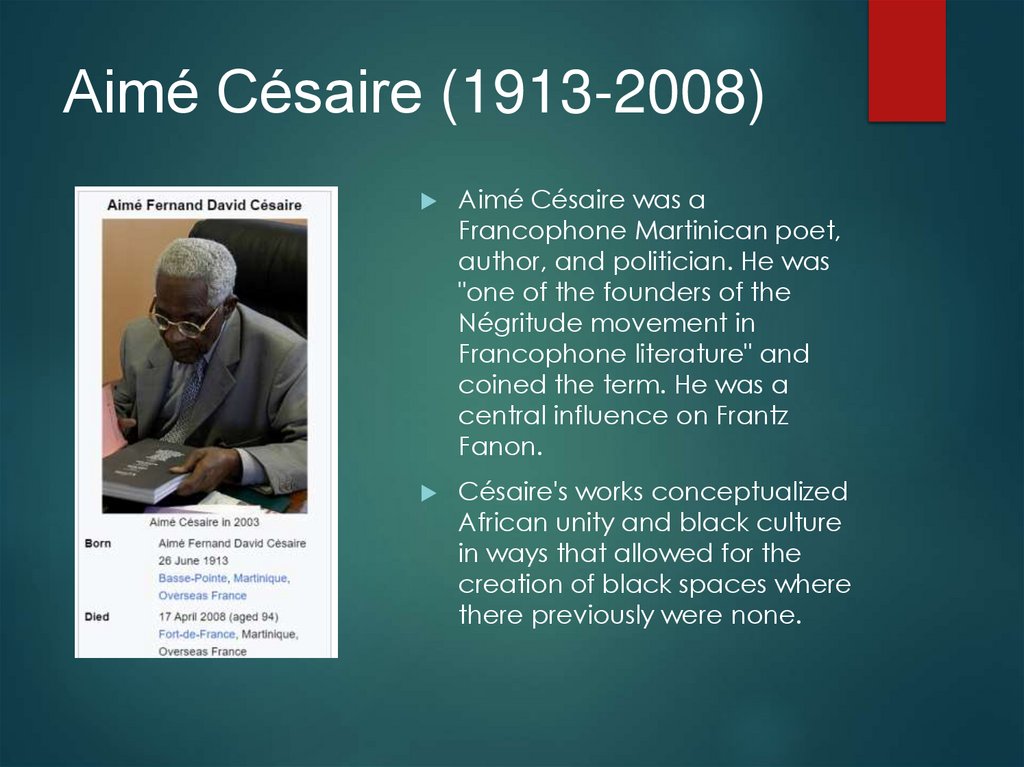 Aimé Césaire (1913-2008)