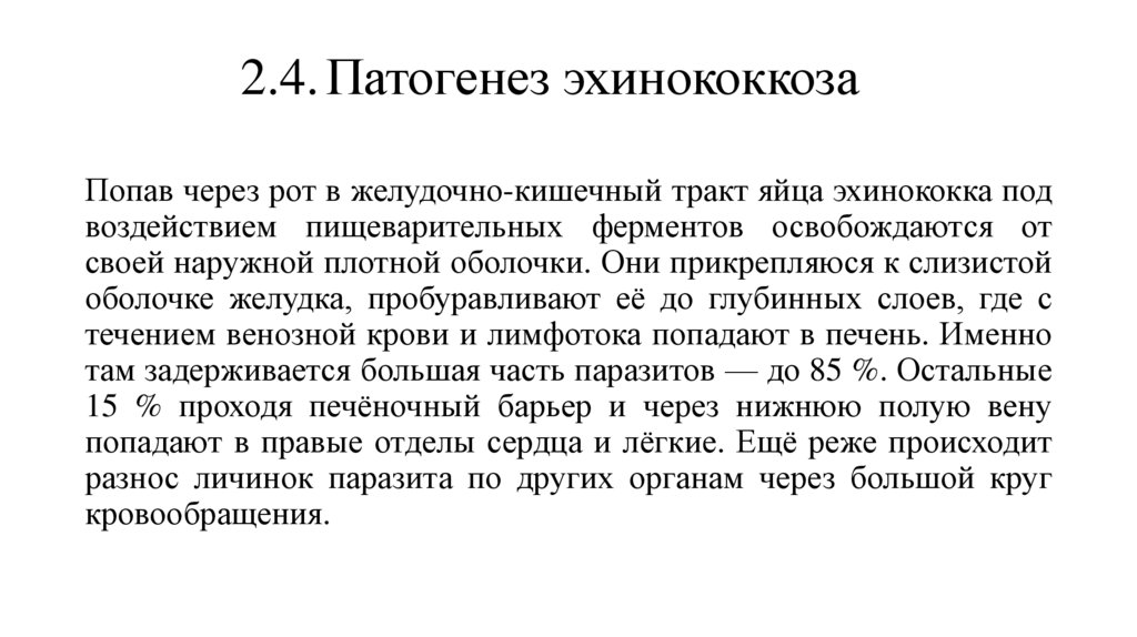 2.4. Патогенез эхинококкоза
