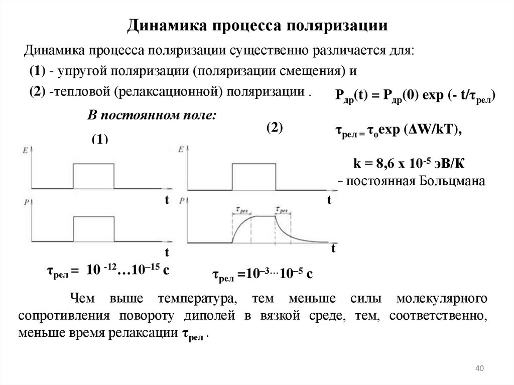 Динамика процесса поляризации