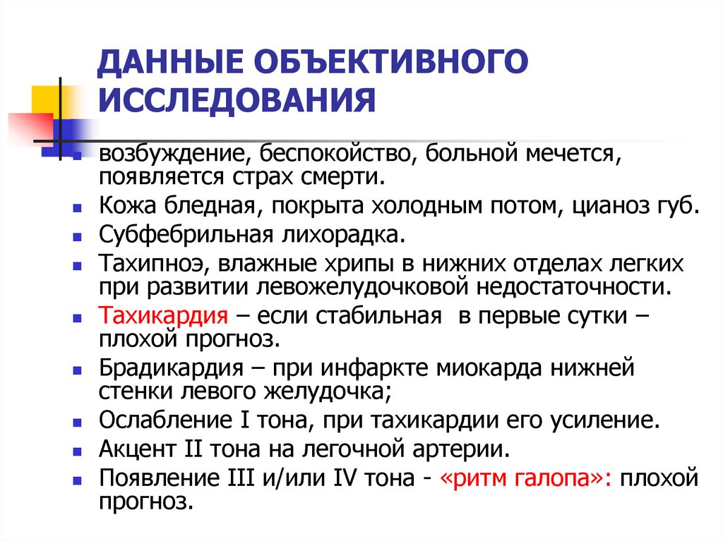 ДАННЫЕ ОБЪЕКТИВНОГО ИССЛЕДОВАНИЯ