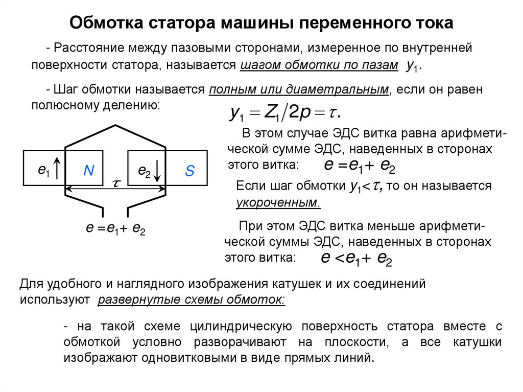 Обмотка статора машины переменного тока