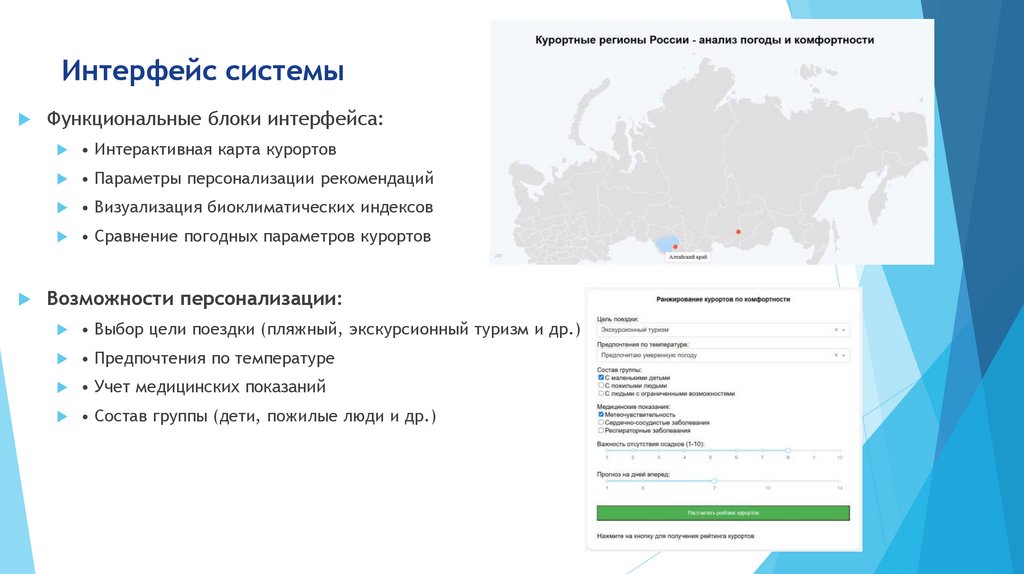 Интерфейс системы