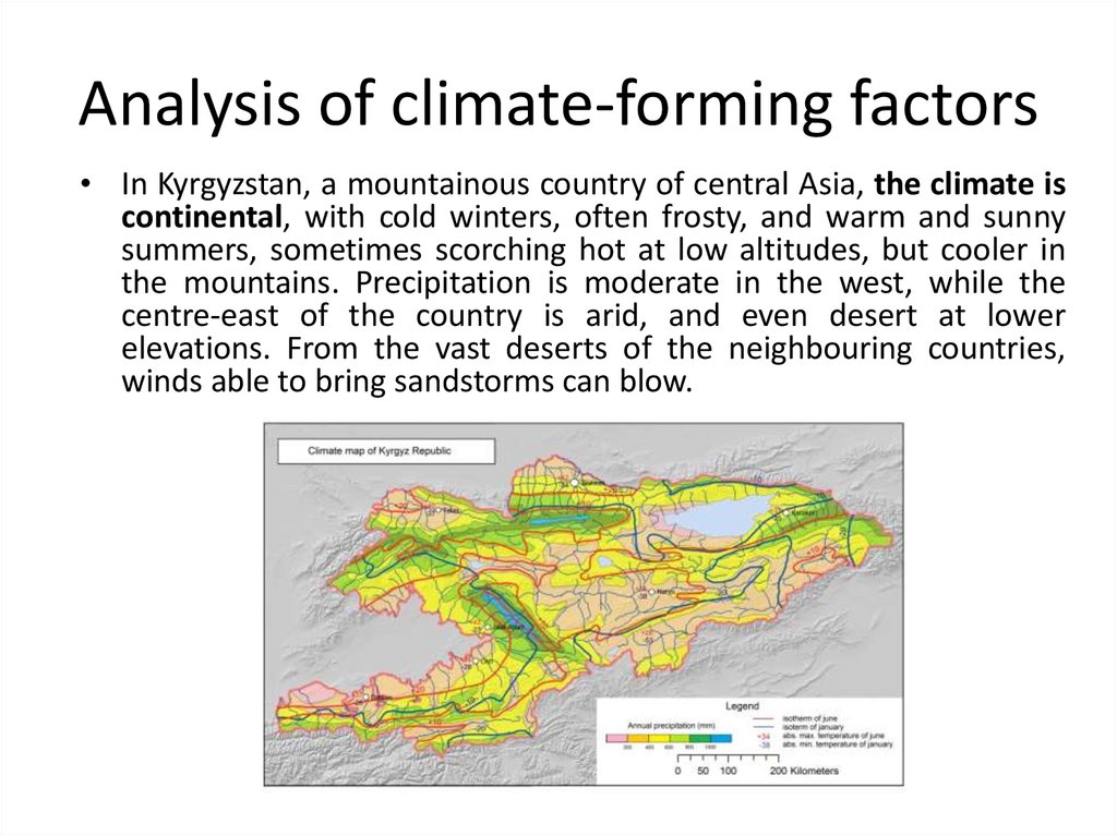 Analysis of climate-forming factors