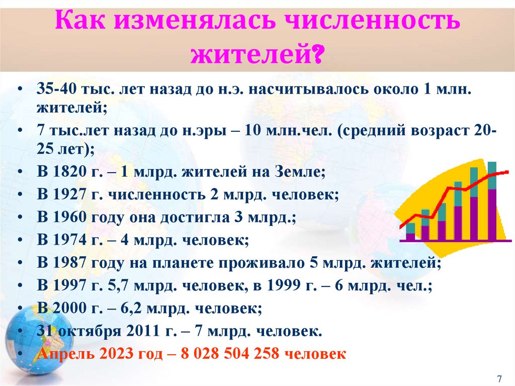 Как изменялась численность жителей?