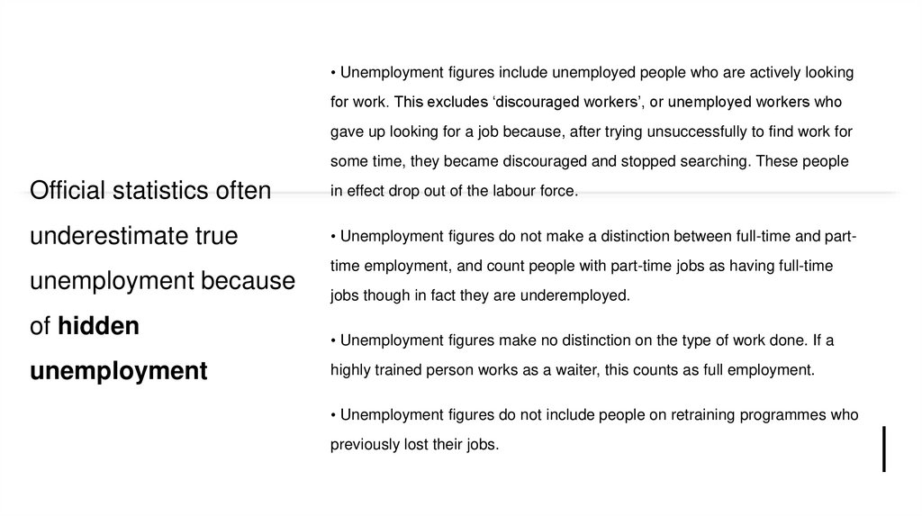 Official statistics often underestimate true unemployment because of hidden unemployment