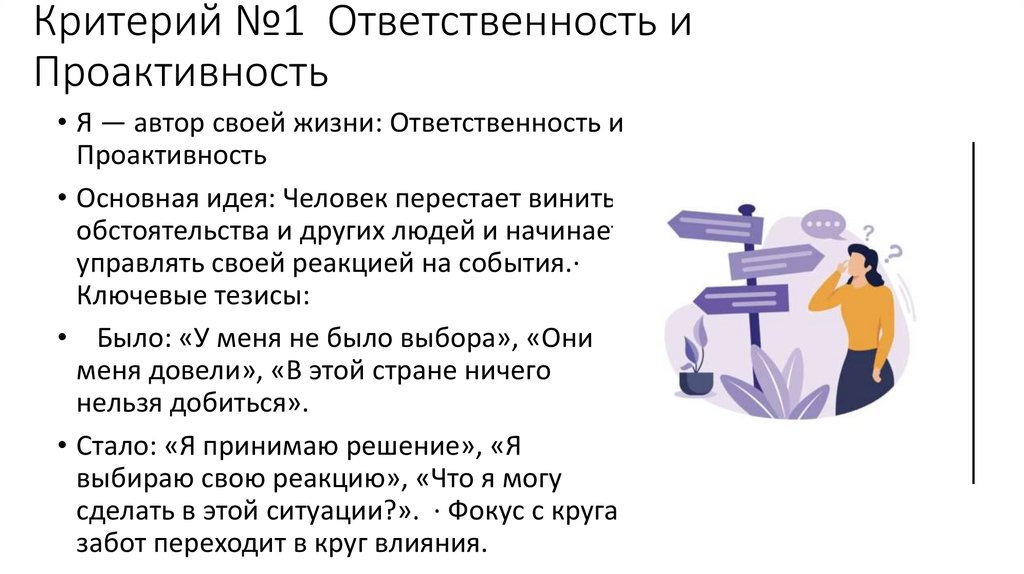 Критерий №1 Ответственность и Проактивность