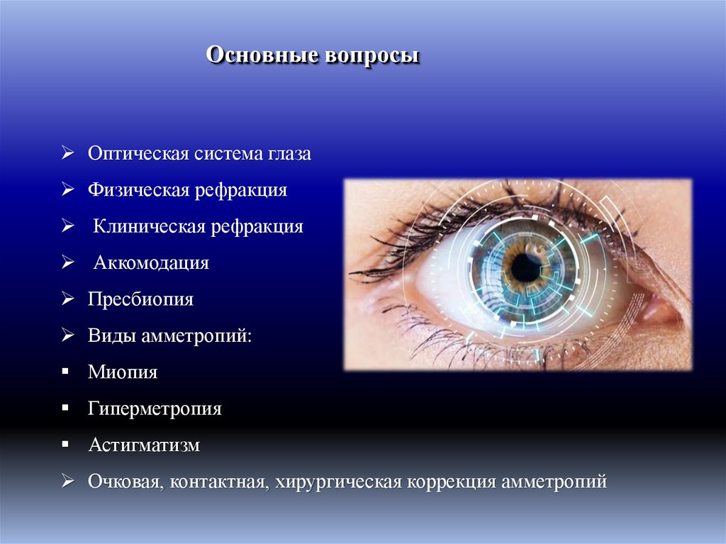 Основные вопросы