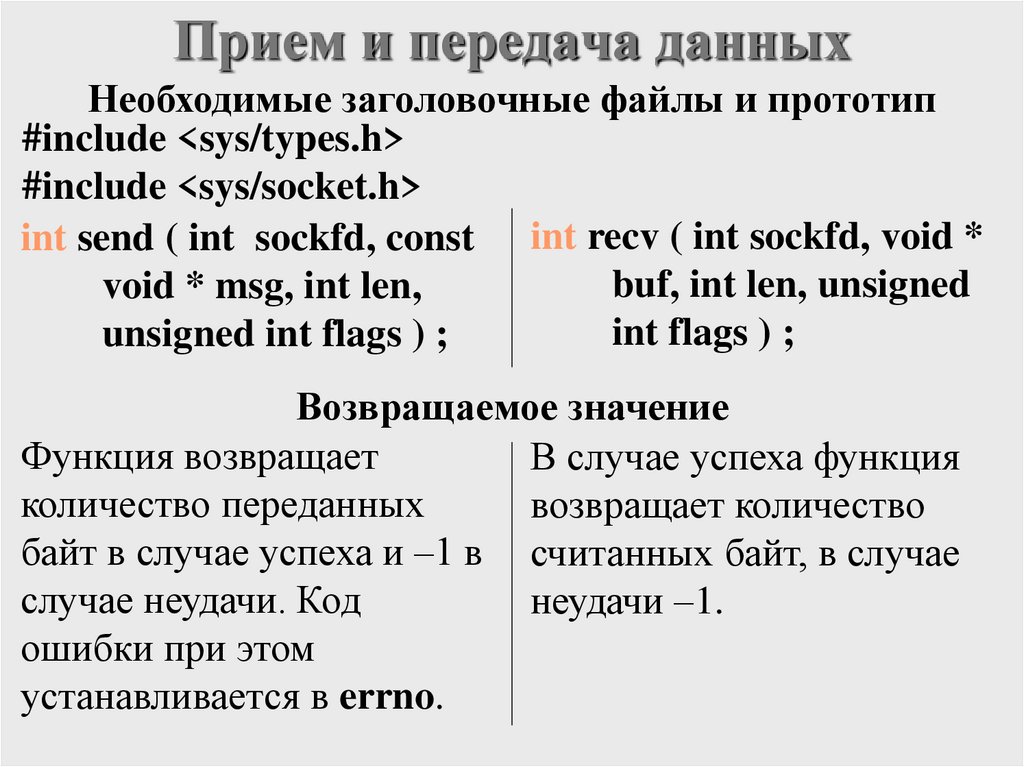 Прием и передача данных