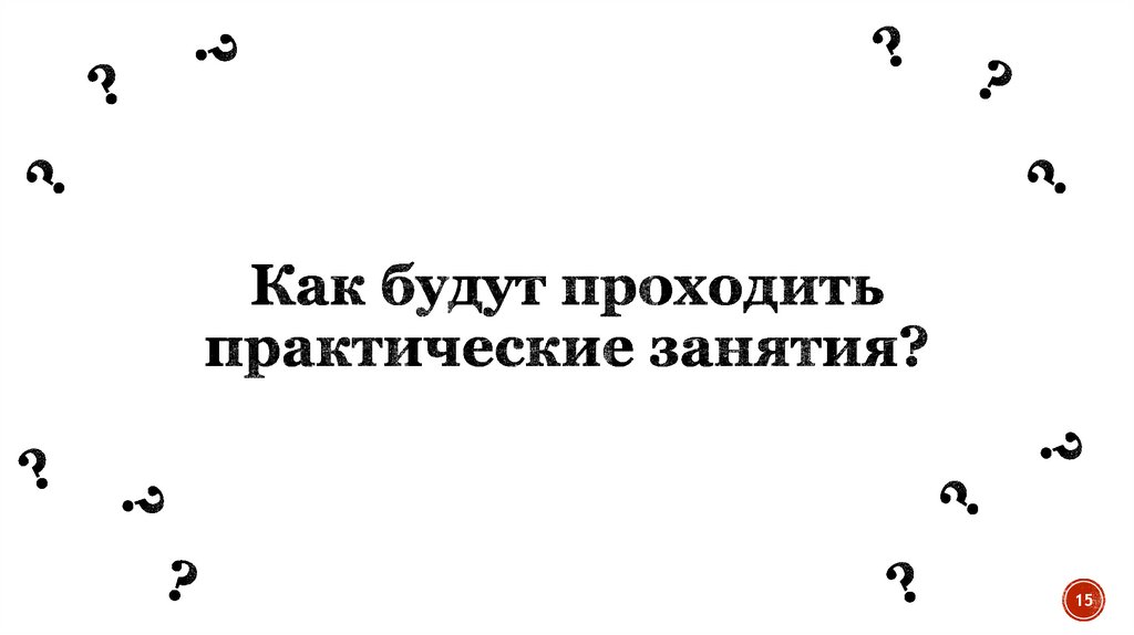 Как будут проходить практические занятия?