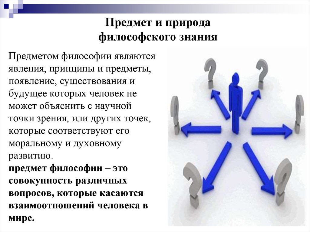 Предмет и природа философского знания