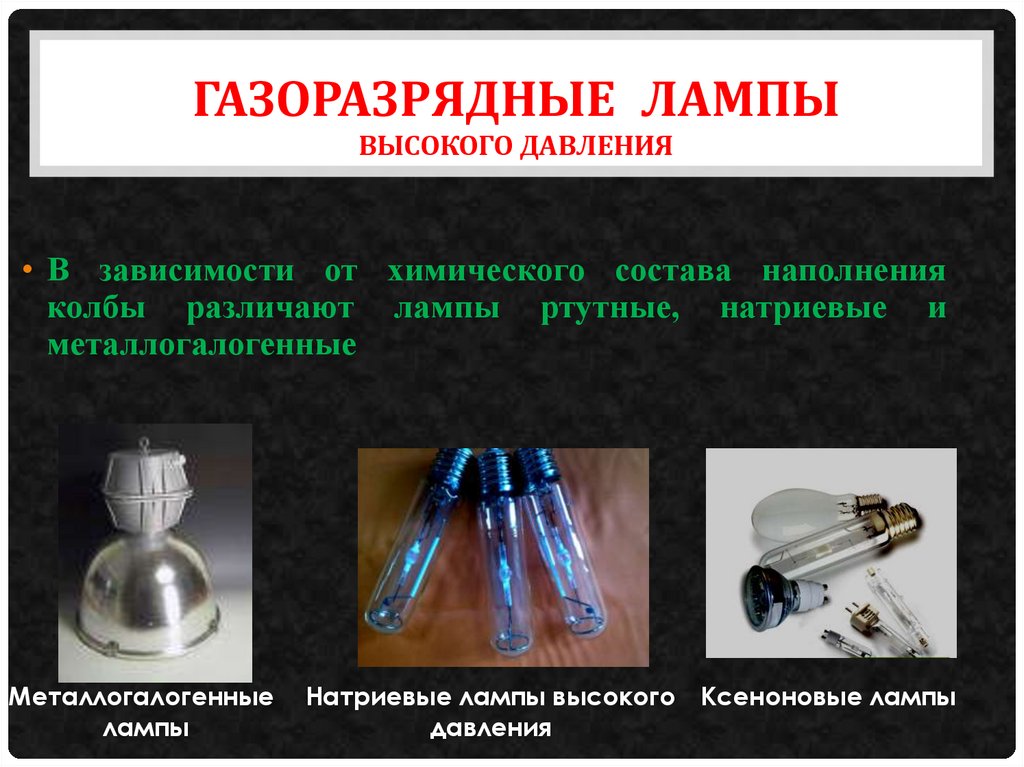 ГАЗОРАЗРЯДНЫЕ лампы высокого давления