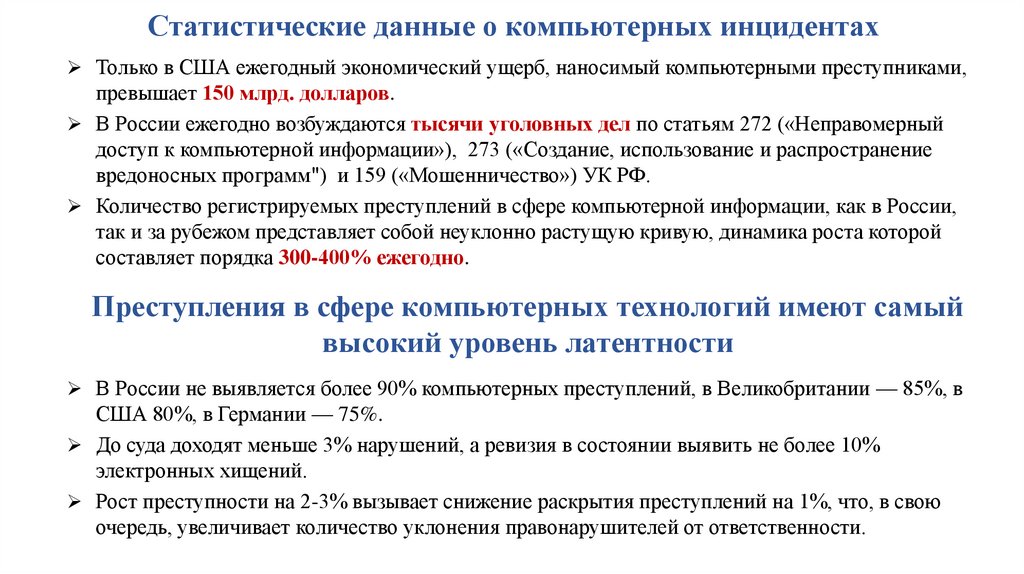 Статистические данные о компьютерных инцидентах