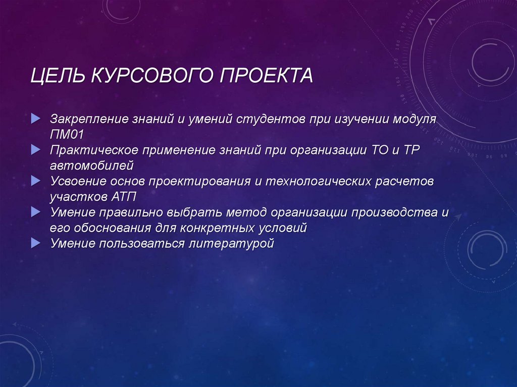 Цель курсового проекта