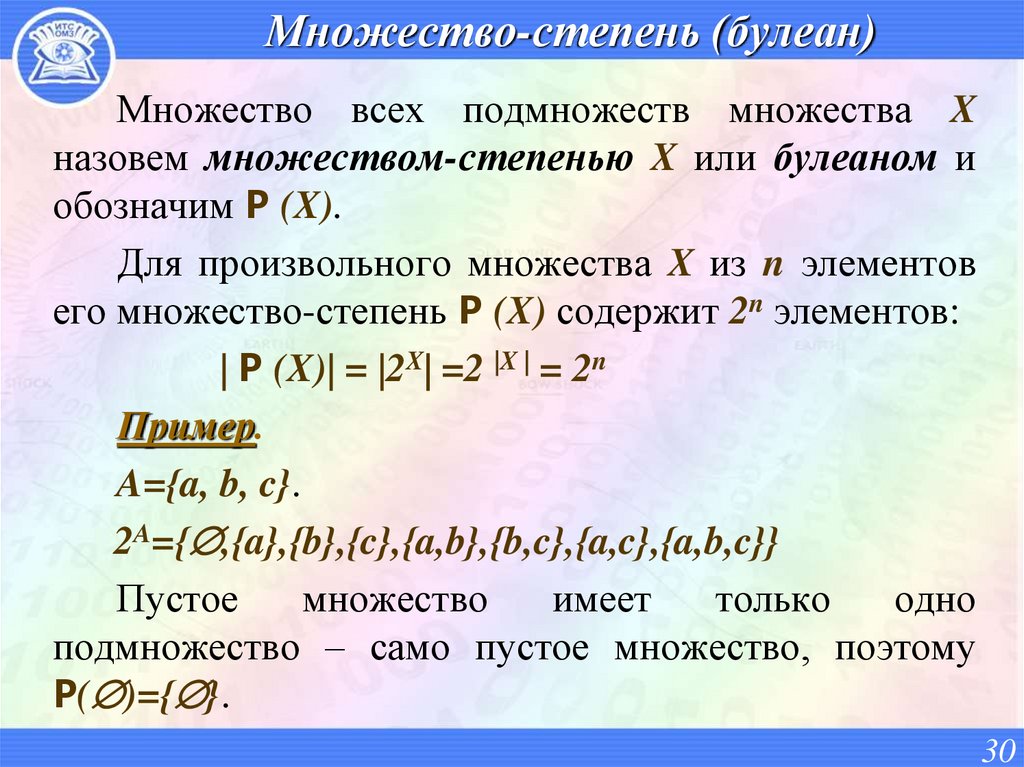 Множество-степень (булеан)