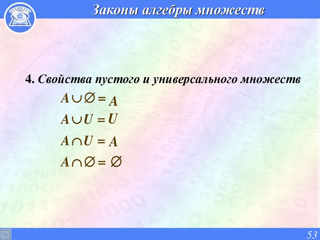 Законы алгебры множеств