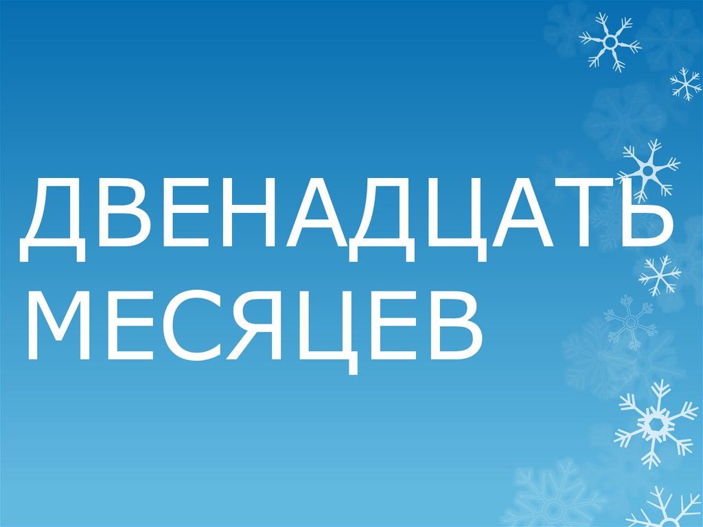 ДВЕНАДЦАТЬ МЕСЯЦЕВ