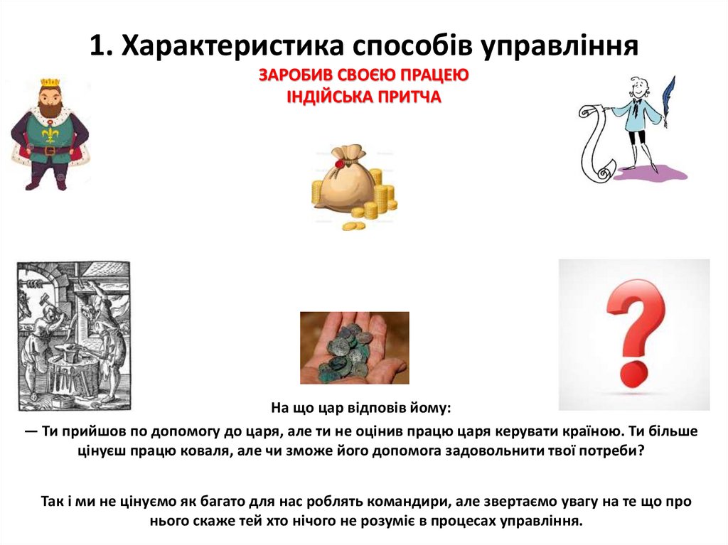 1. Характеристика способів управління