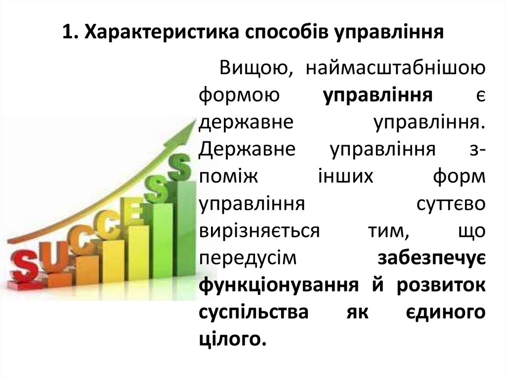 1. Характеристика способів управління