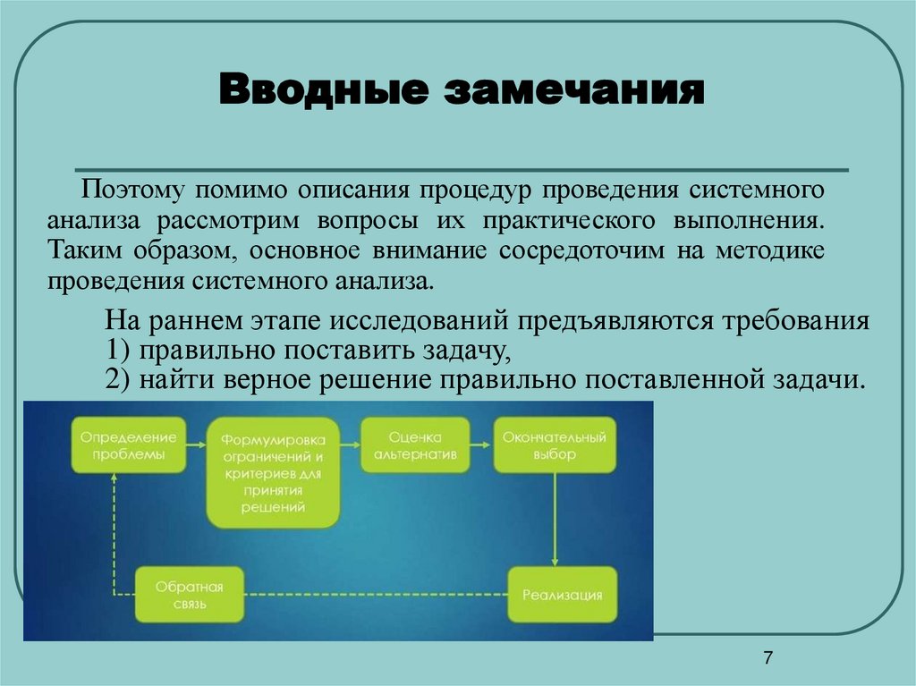 Вводные замечания