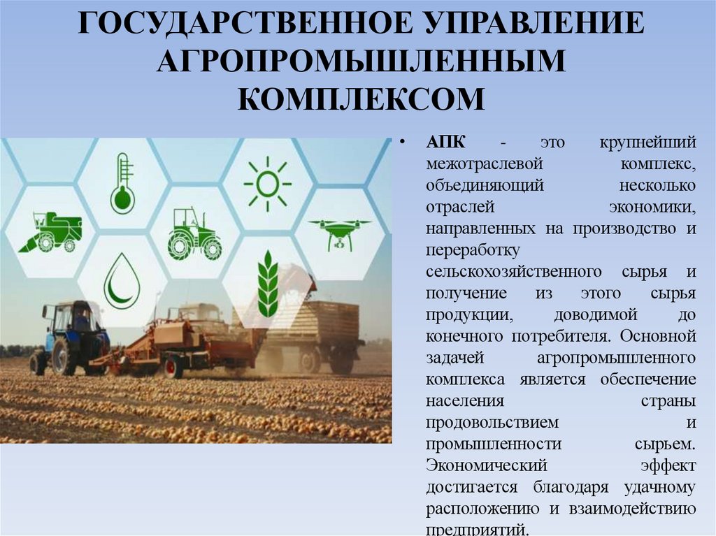 ГОСУДАРСТВЕННОЕ УПРАВЛЕНИЕ АГРОПРОМЫШЛЕННЫМ КОМПЛЕКСОМ