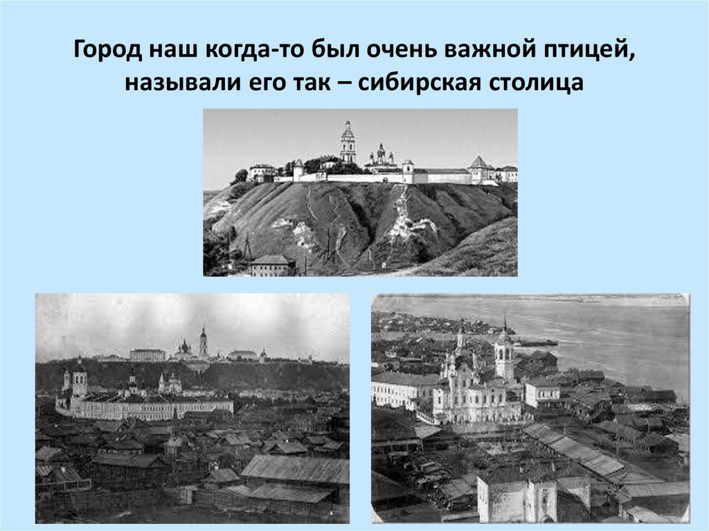 Город наш когда-то был очень важной птицей, называли его так – сибирская столица