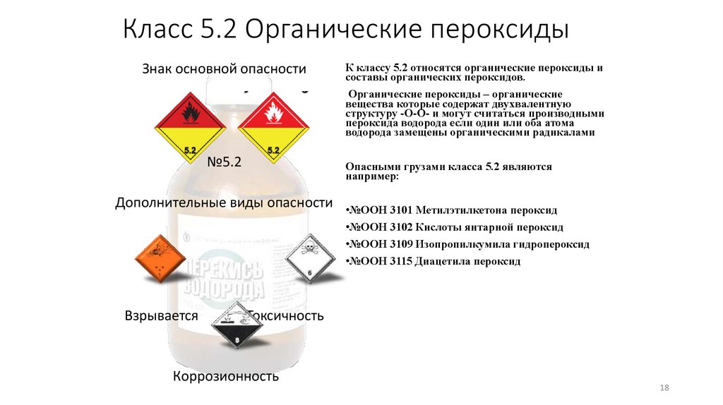 Класс 5.2 Органические пероксиды