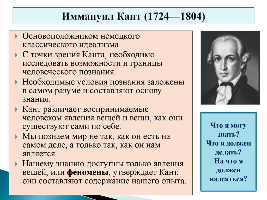 Иммануил Кант (1724—1804)