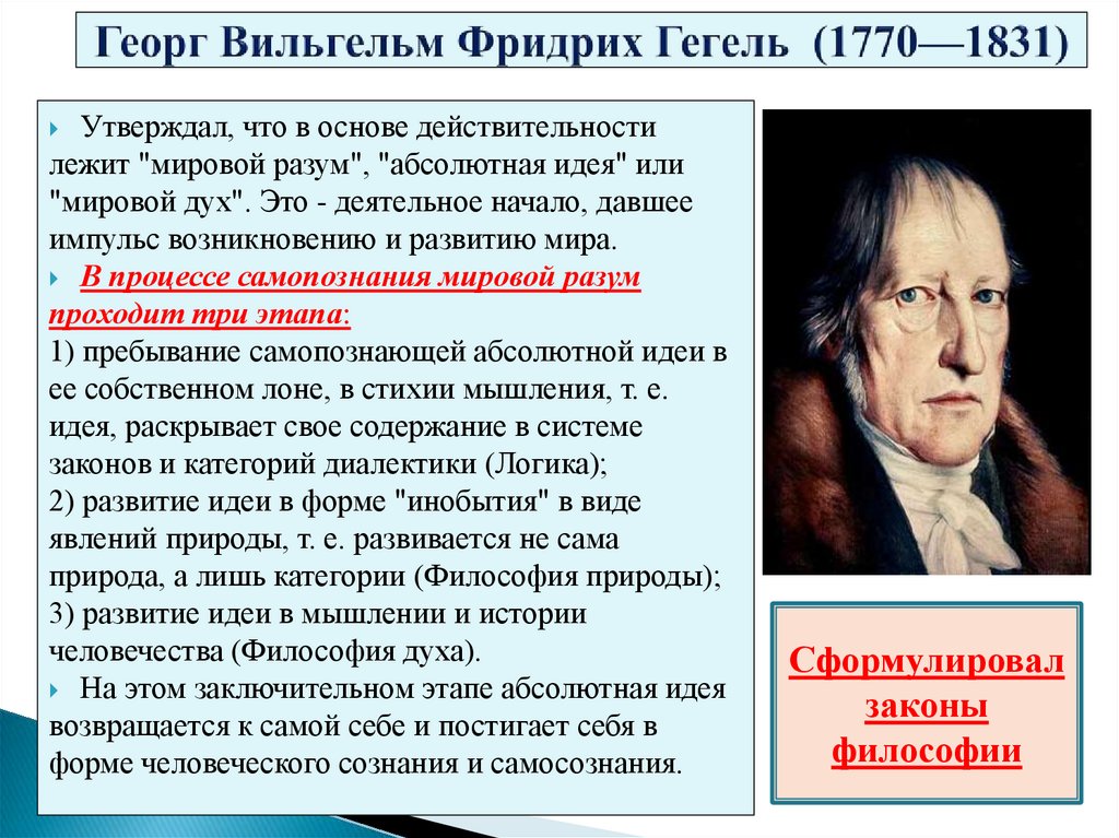Георг Вильгельм Фридрих Гегель (1770—1831)