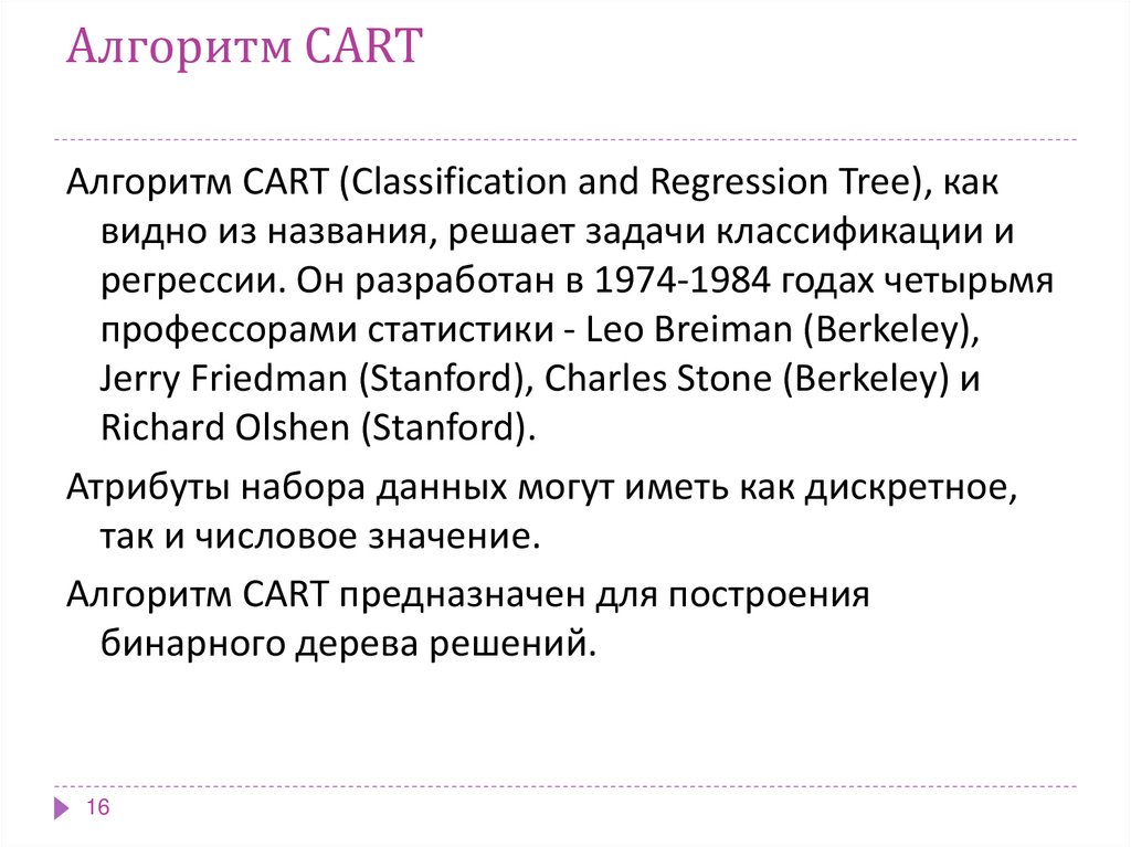 Алгоритм CART