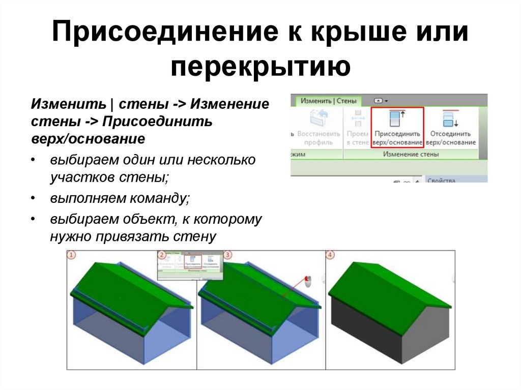 Присоединение к крыше или перекрытию