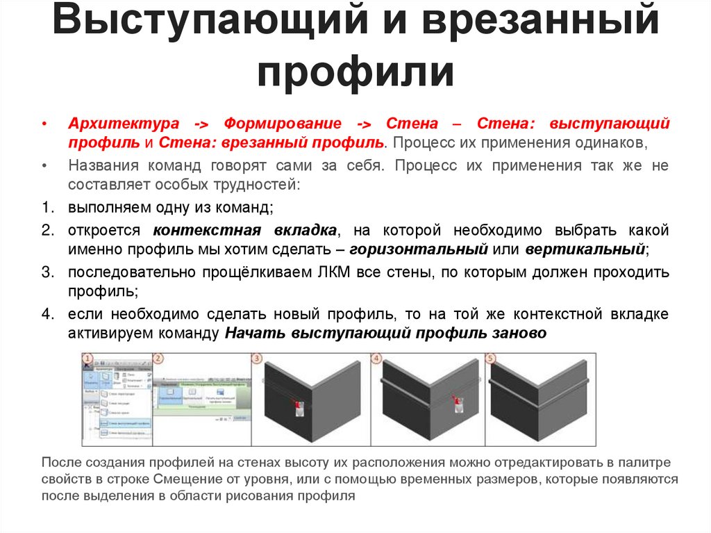 Выступающий и врезанный профили