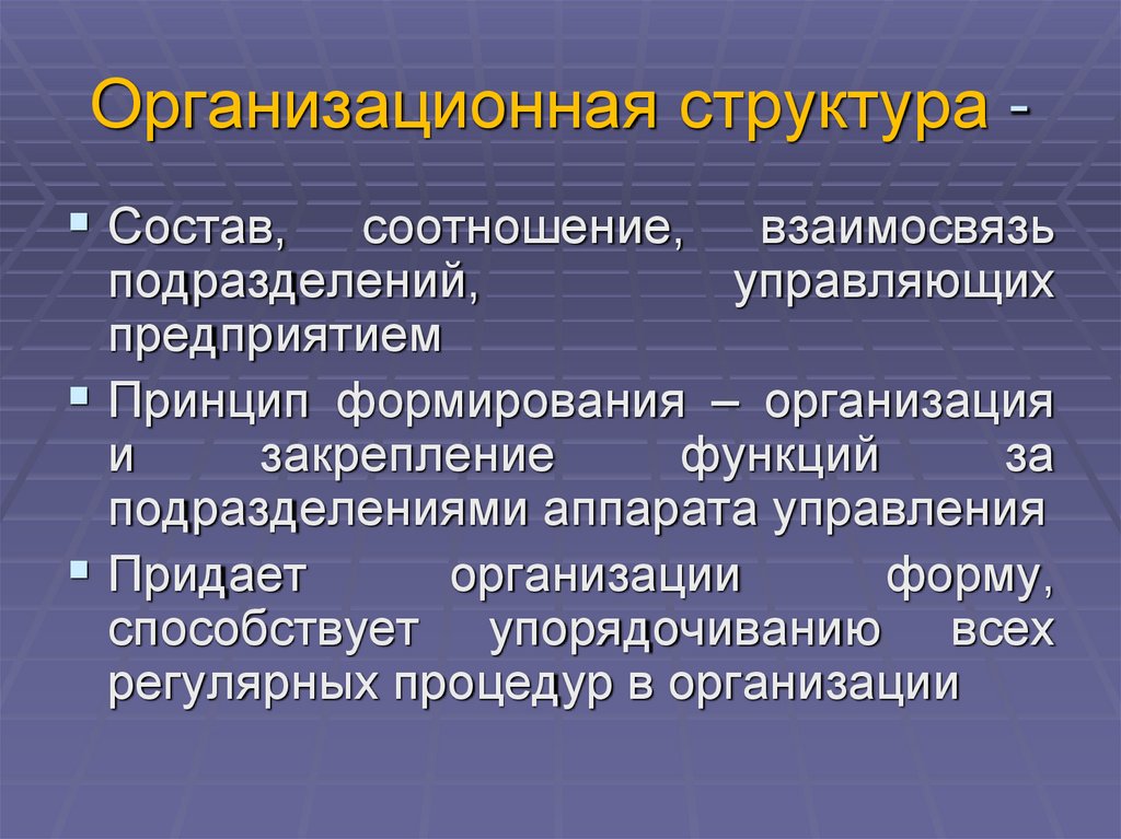 Организационная структура -