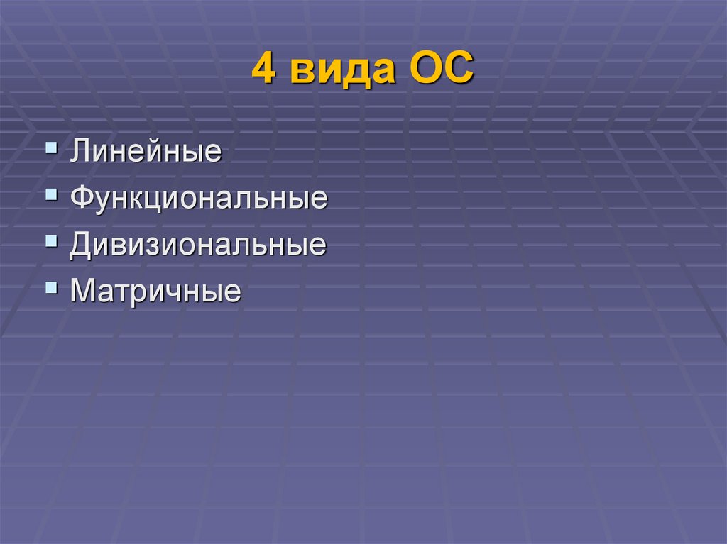 4 вида ОС