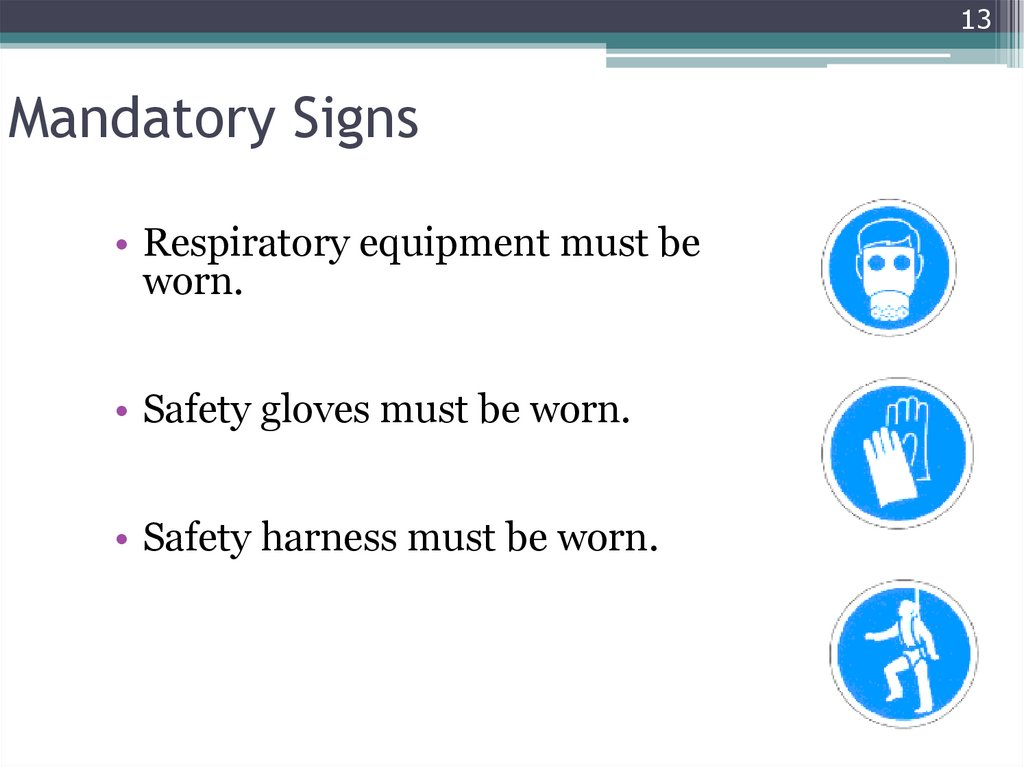 Mandatory Signs