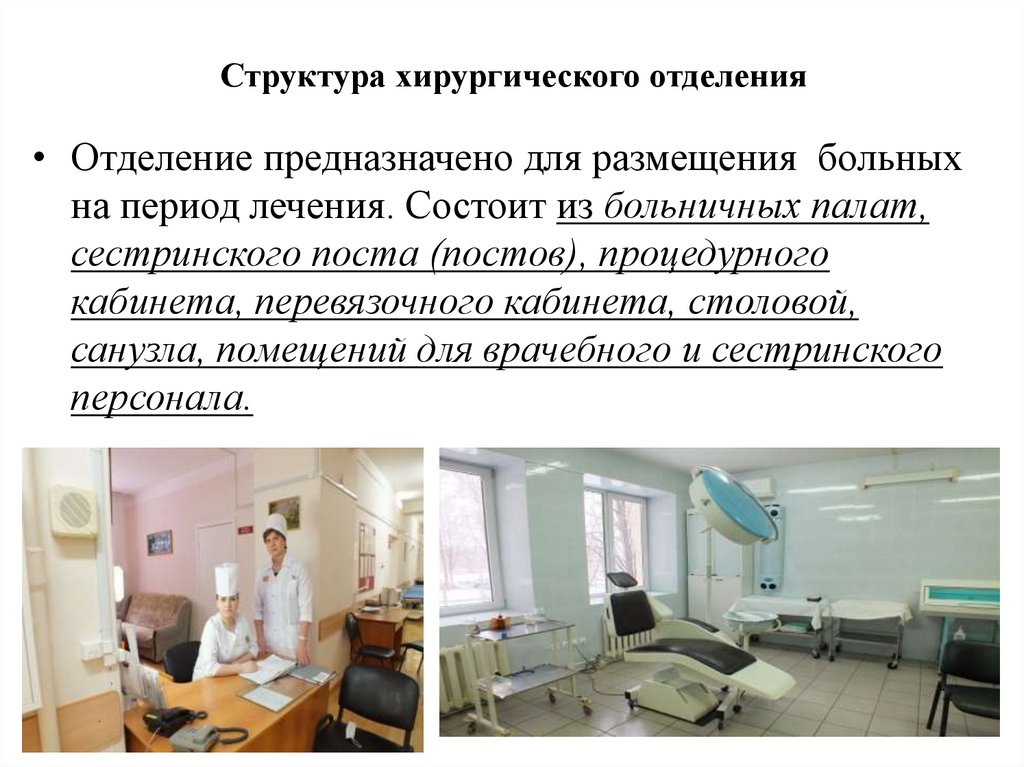 Структура хирургического отделения
