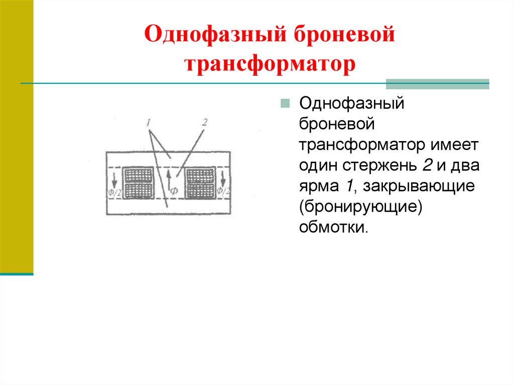 Однофазный броневой трансформатор
