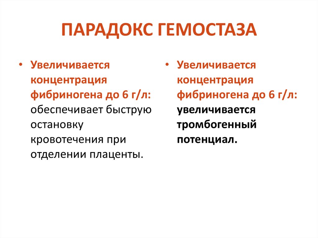 ПАРАДОКС ГЕМОСТАЗА