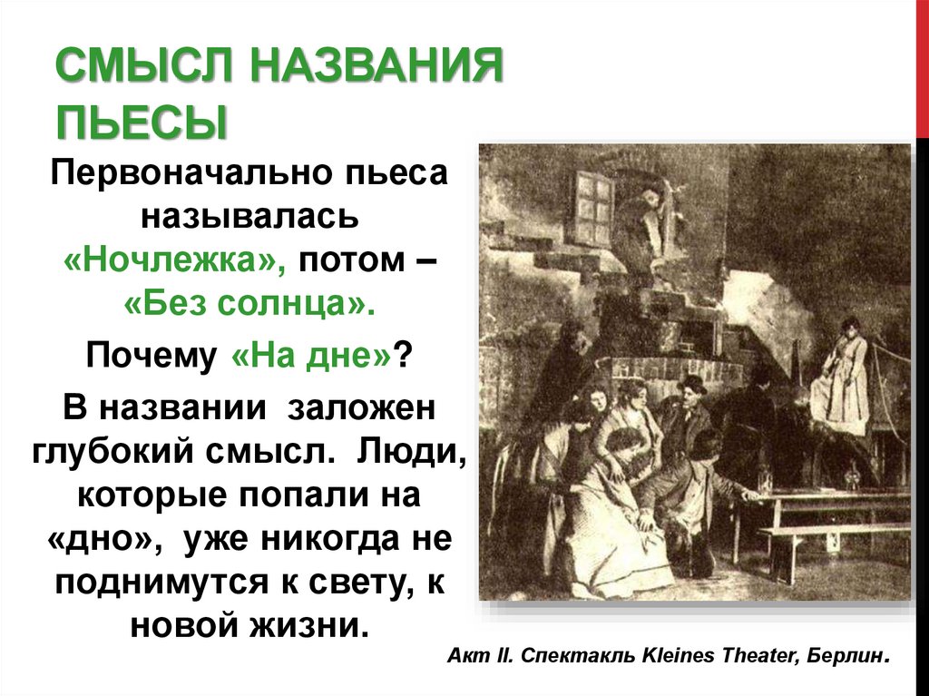 Смысл названия пьесы