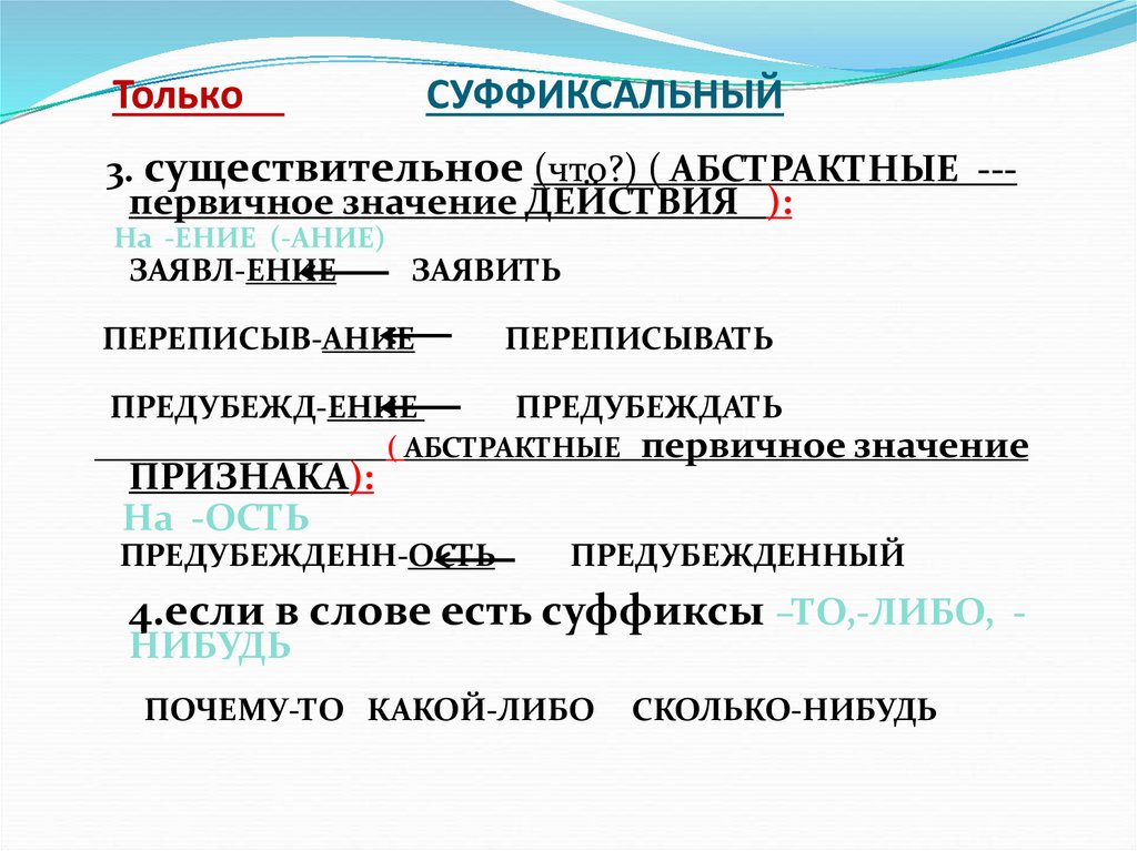 Только СУФФИКСАЛЬНЫЙ