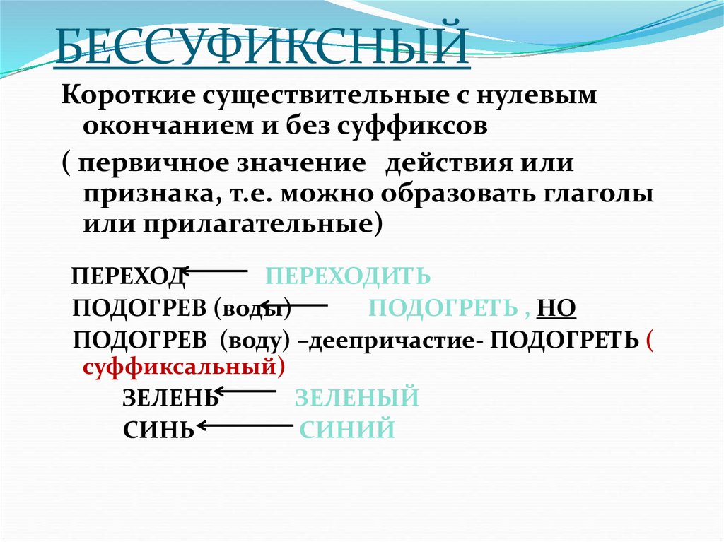 БЕССУФИКСНЫЙ