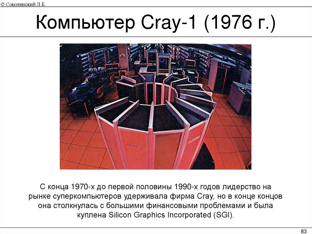 Компьютер Cray-1 (1976 г.)