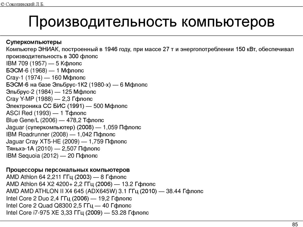 Производительность компьютеров